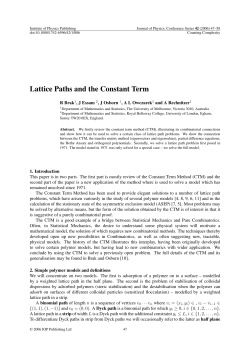 Lattice Paths and the Constant Term