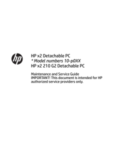 HP x2 Detachable PC* Model numbers 10