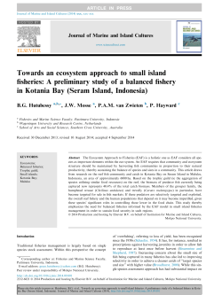 Towards an ecosystem approach to small island fisheries: A
