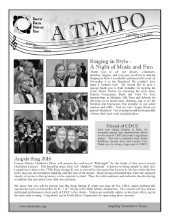 Fall 2016 Newsletter - Central Dakota Children`s Choir