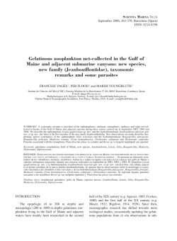 Gelatinous zooplankton net-collected in the Gulf of Maine