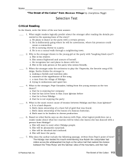 Formal Assessment: Unit 5: The Street of the Canon