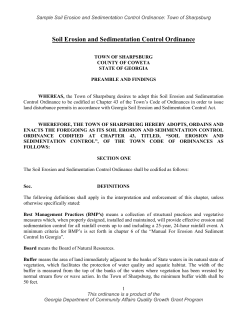 Soil Erosion and Sedimentation Control Ordinance