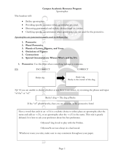 Apostrophes - Campus Academic Resource Program