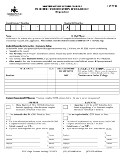 Dependent Verification Worksheet