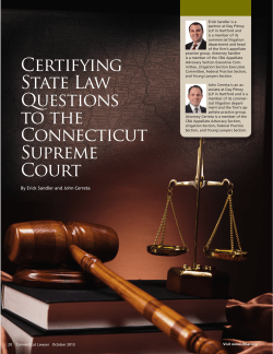 Certifying State Law Questions to the Connecticut Supreme Court