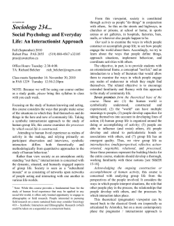 Sociology 234... - University of Waterloo