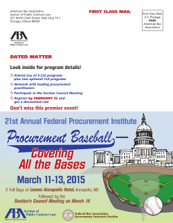 March 11-13, 2015 21st Annual Federal