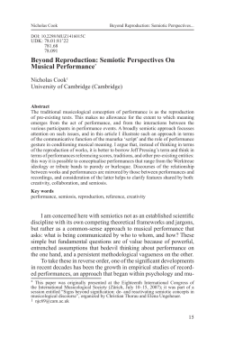 Beyond Reproduction: Semiotic Perspectives On