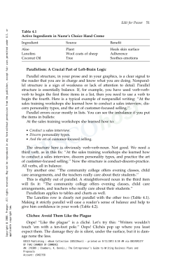Parallelism: A Crucial Part of Left-Brain Logic Parallel structure, in