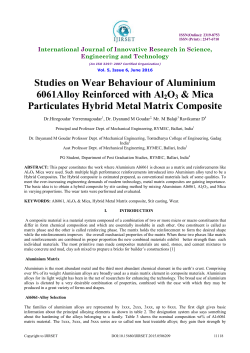 Studies on Wear Behaviour of Aluminium 6061Alloy