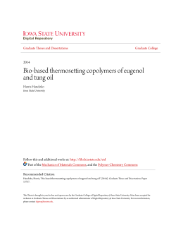 Bio-based thermosetting copolymers of eugenol and tung oil