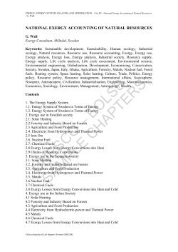 National Exergy Accounting of Natural Resources