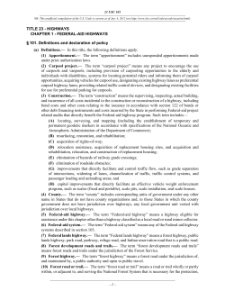 - 1 - TITLE 23 - HIGHWAYS CHAPTER 1 - FEDERAL