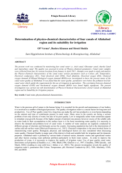Determination of physico-chemical characteristics of four