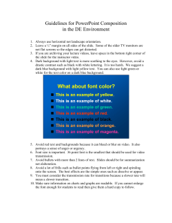 Guidelines for PowerPoint Composition in the DE Environment