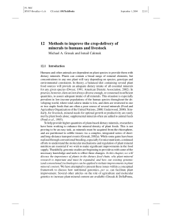 12 Methods to improve the crop-delivery of minerals to humans and