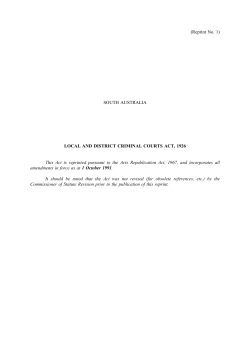 SOUTH AUSTRALIA LOCAL AND DISTRICT CRIMINAL COURTS