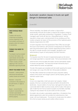 Automatic vacation of trustees Focus Automatic vacation clauses in