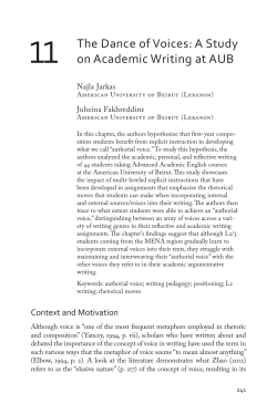 11 The Dance of Voices: A Study on Academic Writing at AUB