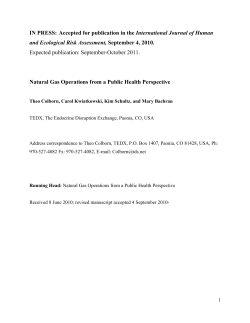 Natural Gas Operations from a Public Health