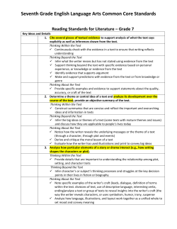 Seventh Grade English Language Arts Common Core Standards