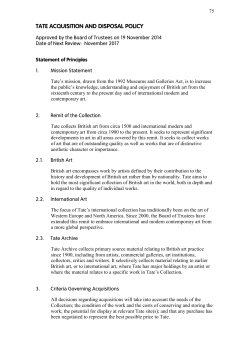 Acquisitions and Disposal Policy