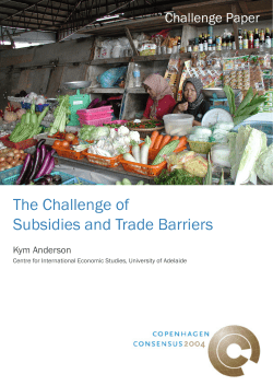 The Challenge of Subsidies and Trade Barriers