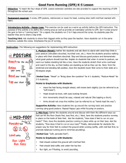 Good Form Running (GFR) K-5 Lesson