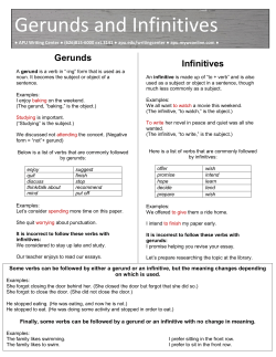 Gerunds and Infinitives