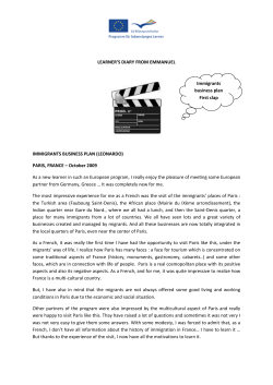 Learners Diary  - Immigrant`s Business Plan