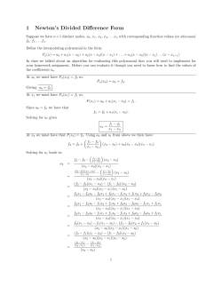 1 Newton`s Divided Difference Form