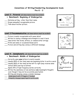 Developmental Scale for Scoring Pre-K-2