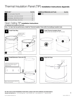 Thermal Insulation Panel (TIP) Installation Instructions