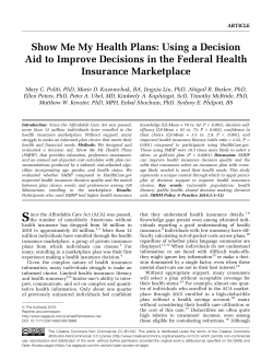 Show Me My Health Plans: Using a Decision Aid to Improve