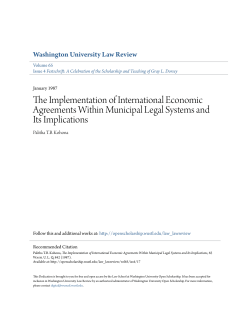 The Implementation of International Economic Agreements Within