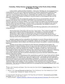 Language Ideology in the Work of Ziya G&ouml;kalp By Matthew Lundin