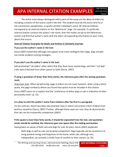 APA INTERNAL CITATION EXAMPLES UIW Writing