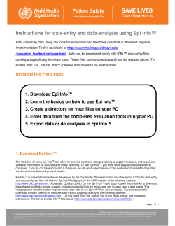 Instructions for data-entry and data