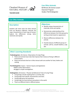 Ohio`s Learning Standards Live Ohio Animals Description