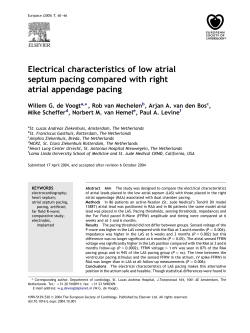 Electrical characteristics of low atrial septum pacing compared with