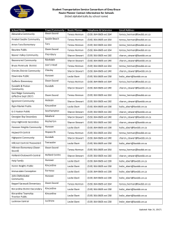 Route Planner Contact - Student Transportation Service Consortium