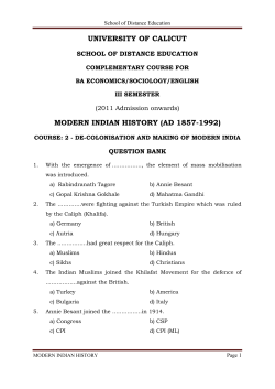 Modern Indian History - University of Calicut