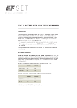 EFSET PLUS CORRELATION STUDY EXECUTIVE SUMMARY