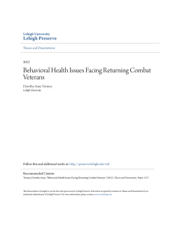 Behavioral Health Issues Facing Returning Combat Veterans