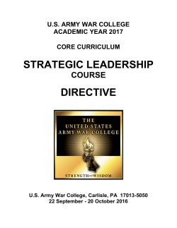 Strategic Leadership - School of Strategic Landpower