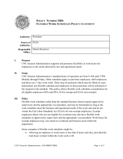 Flexible-Variable Work Schedule Policy Approved 05/2012