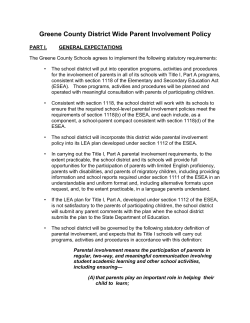 Parent Involvement Policy