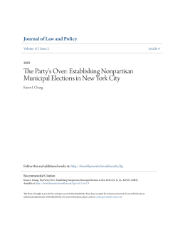 the party`s over: establishing nonpartisan municipal
