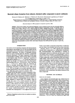 Bacterial ethane formation from reduced, ethylated sulfur